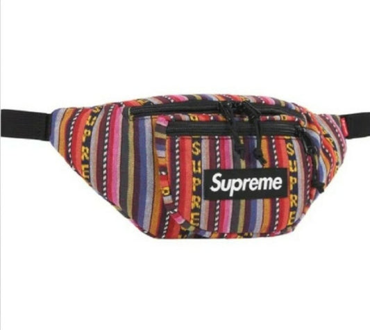 SS20 Supreme Woven Stripe Riñonera multicolor