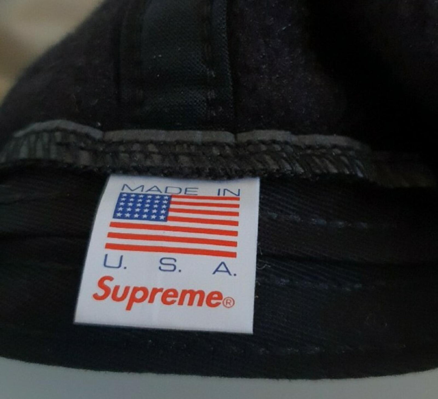 FW18 Supreme x Polartec S logo 6-panel black hat cap fleece