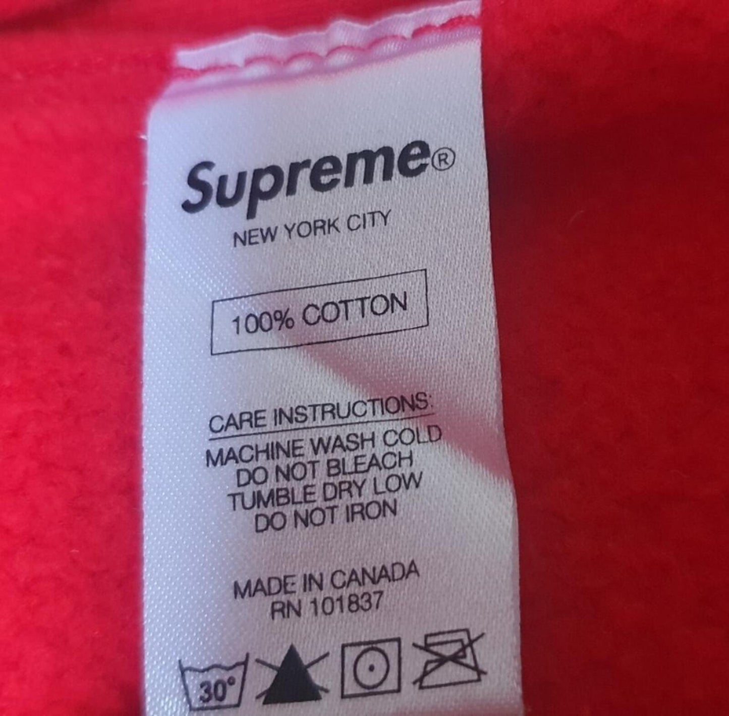SS16 Supreme Tonal Arc Logo Hooded Sweatshirt Size M Medium