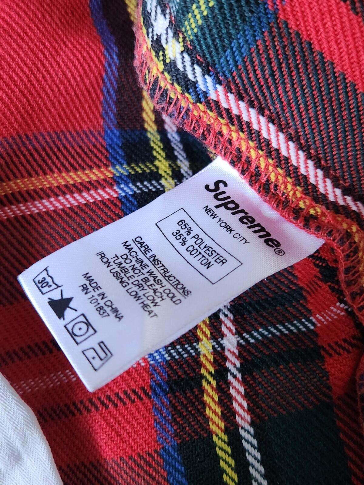 FW17 Supreme work pant Slim 32 Red Stewart Tartan Plaid trousers pants W32 L28