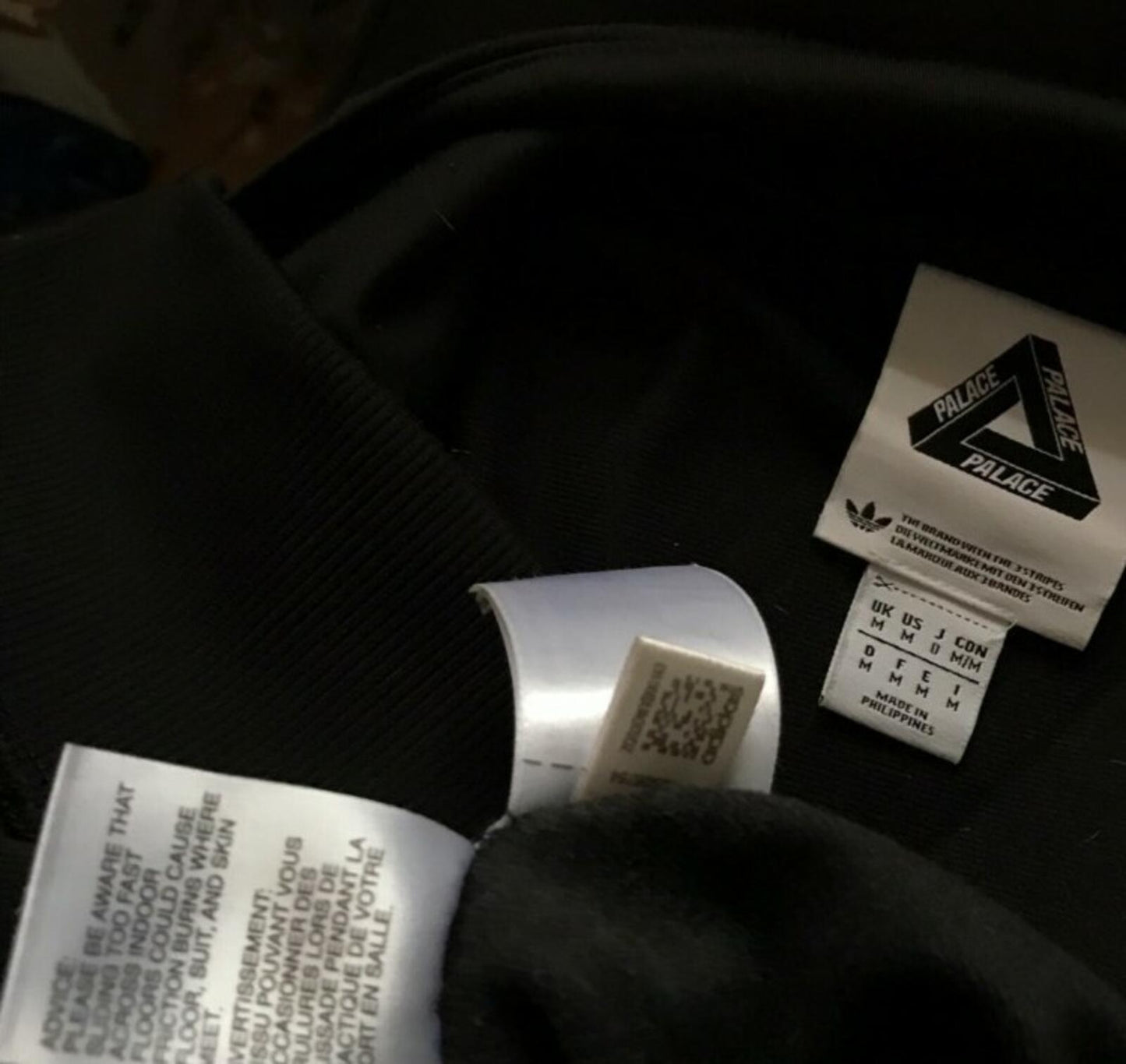 Palace x Adidas Fire Bird Triferg 3 stripes Zip Crewneck Black Size M