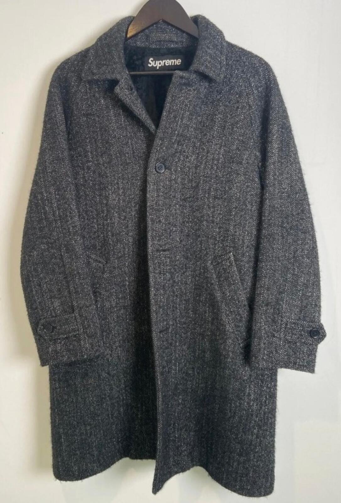 FW18 Supreme Wool Trench Coat Suri Alpaca Loro Piana RRP $648 Herringbone Size S