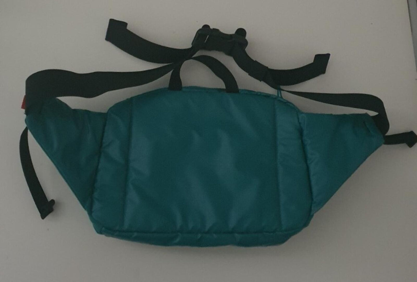 FW17 Supreme teal waist bag Cordura Fabric reflective text Shoulder Belt Used 1x