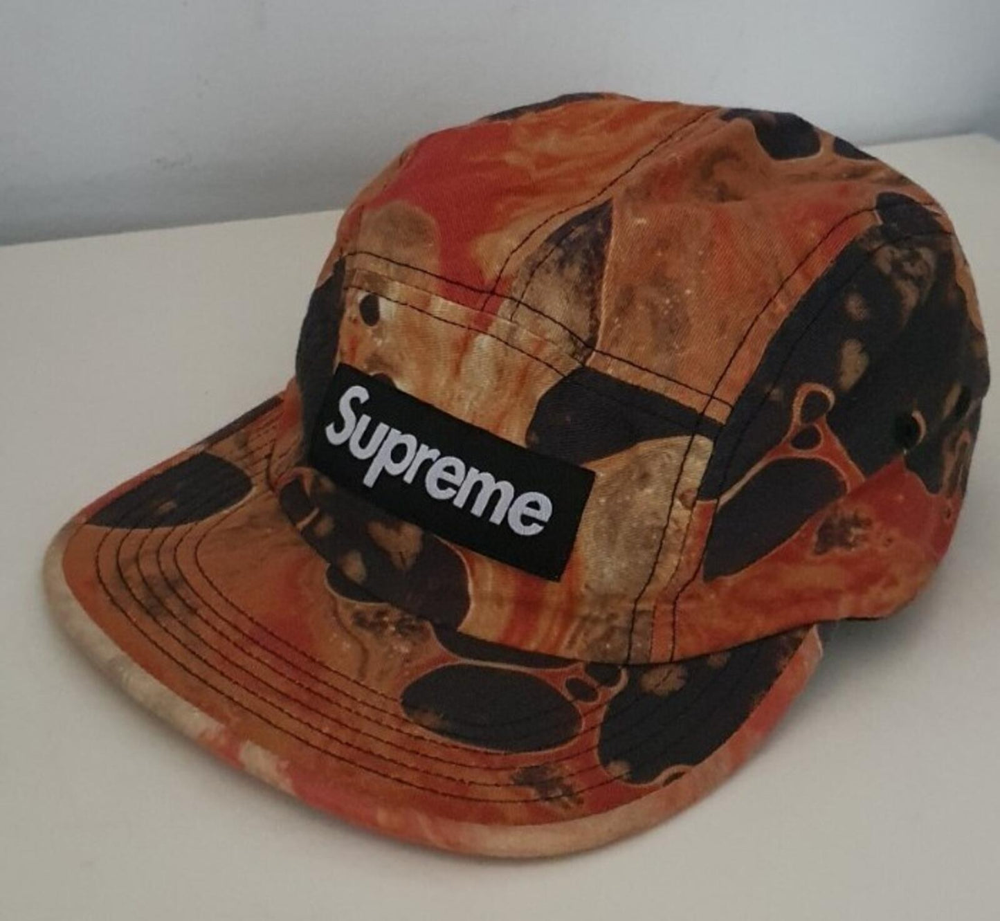 FW17 Supreme Blood and Semen Camp Cap schwarze Hut-Box-Logo