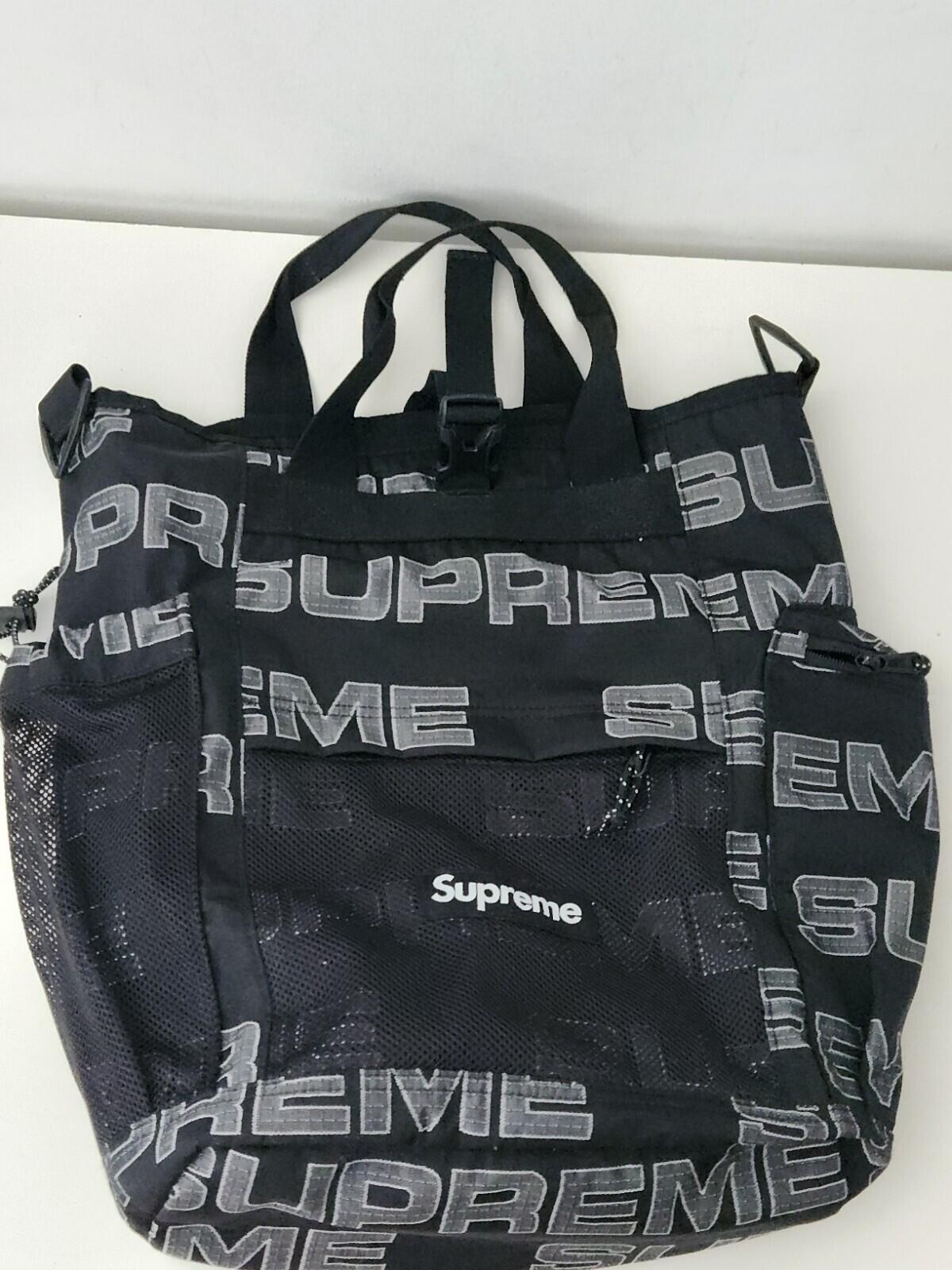 FW21 Supreme Utility Tote Black Bag Water Resistant Nylon