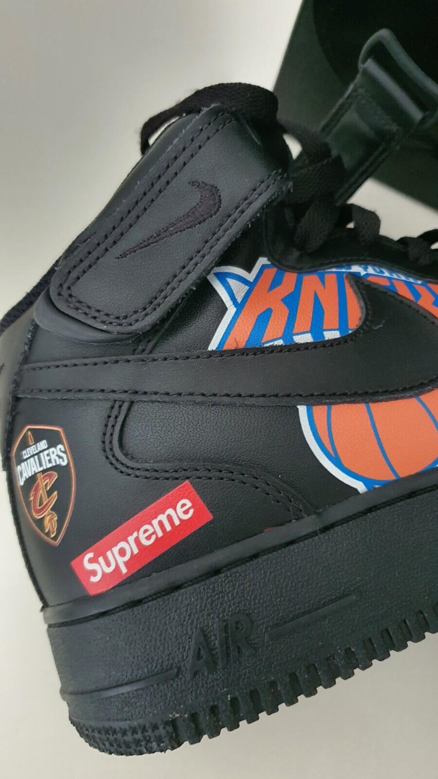 SS18 Supreme Nike Air Force 1 Mid Trainers Schwarz Größe US 8 UK 7 EUR 41 lot NBA