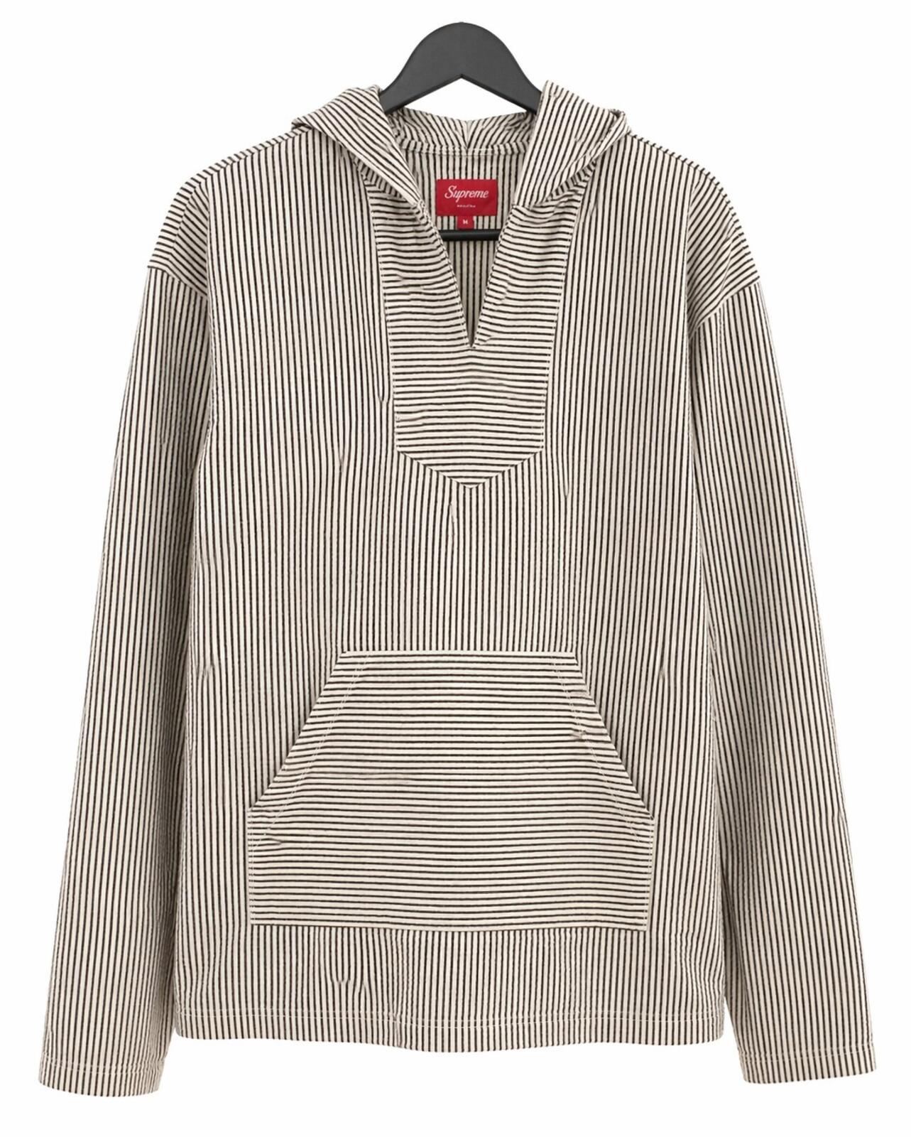 SS13 Supreme Baja Striped Denim Hooded Shirt Size M