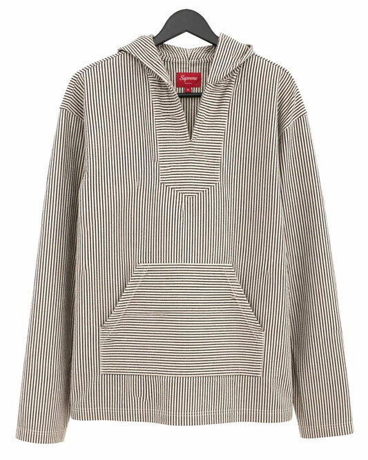SS13 Supreme Baja Striped Denim Hooded Shirt Größe M