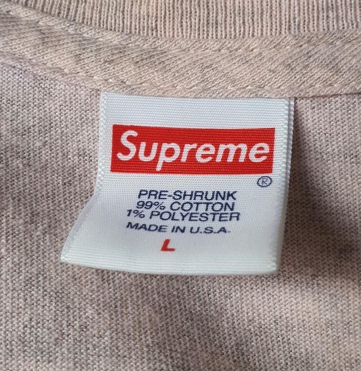SS20 Supreme Chrome Logo tee white t-shirt size L Large Heather Pink