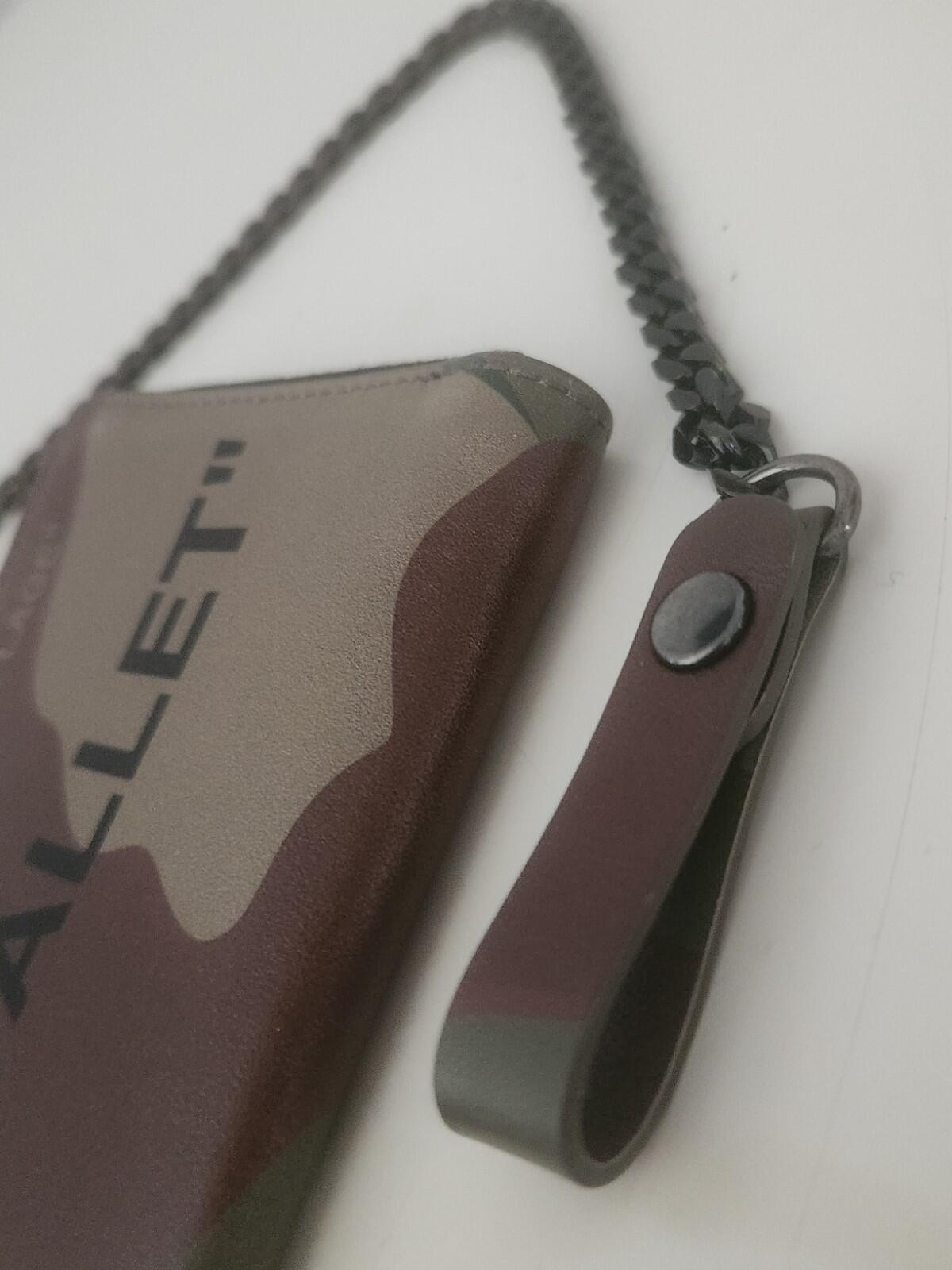 SS19 OFF-WHITE Camouflage Quote Chain Wallet RRP €225 Leather Made In Italy Bag