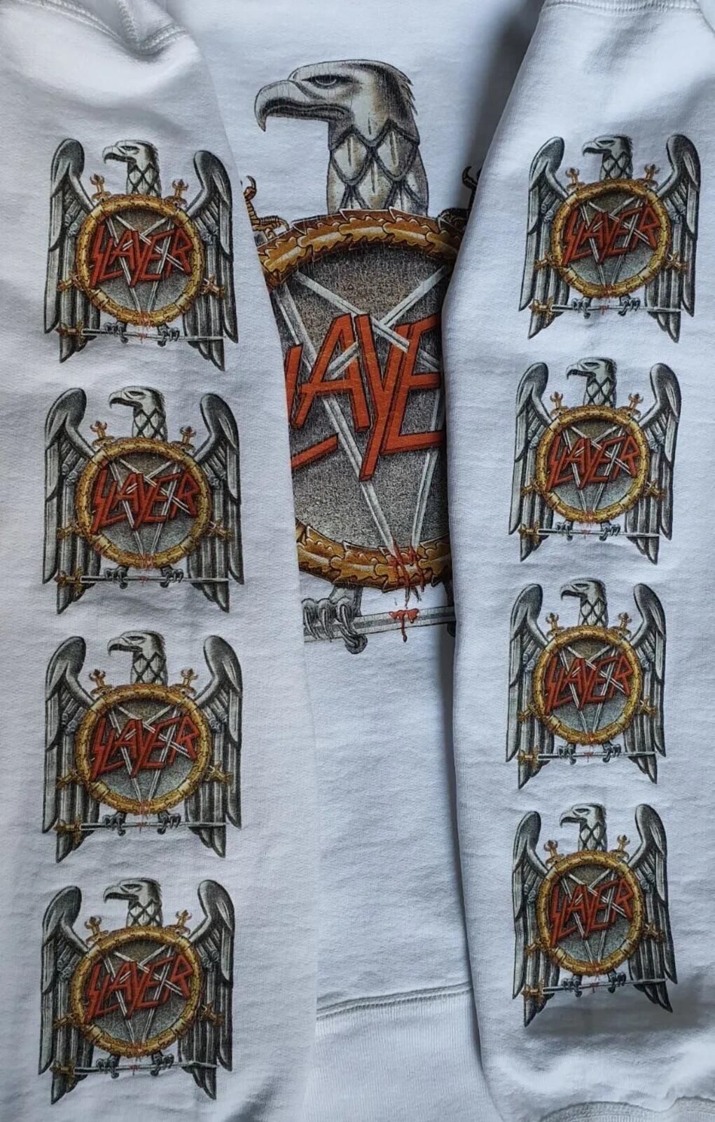 FW16 Supreme x Slayer Hooded Sweatshirt White Size L