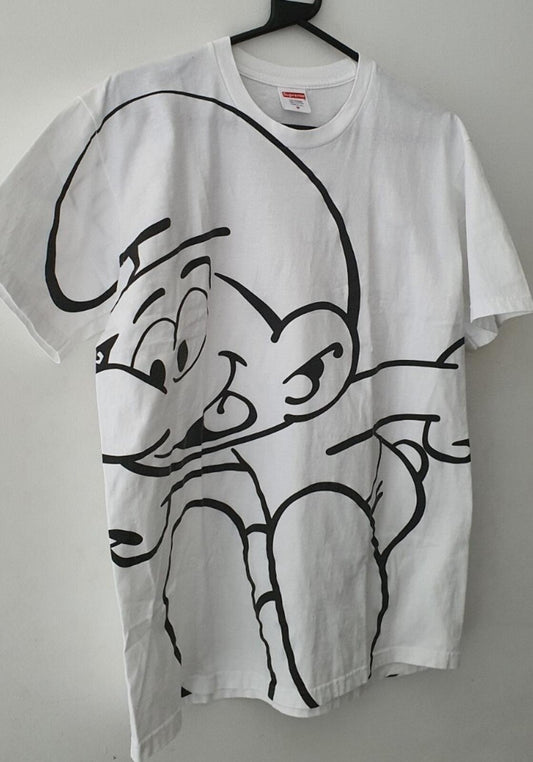 Camiseta Supreme Pitufos FW20 talla M mediana amarilla