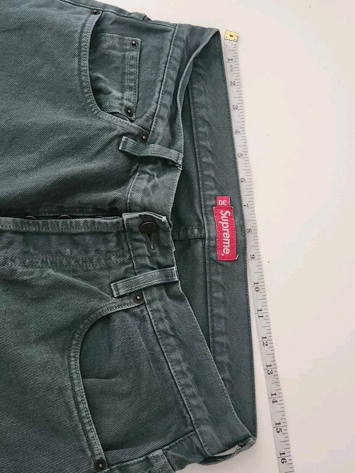 SS18 Supreme jeans regulares lavados Talla 30 Pantalones verde oscuro W30 L25 denim de estrellas