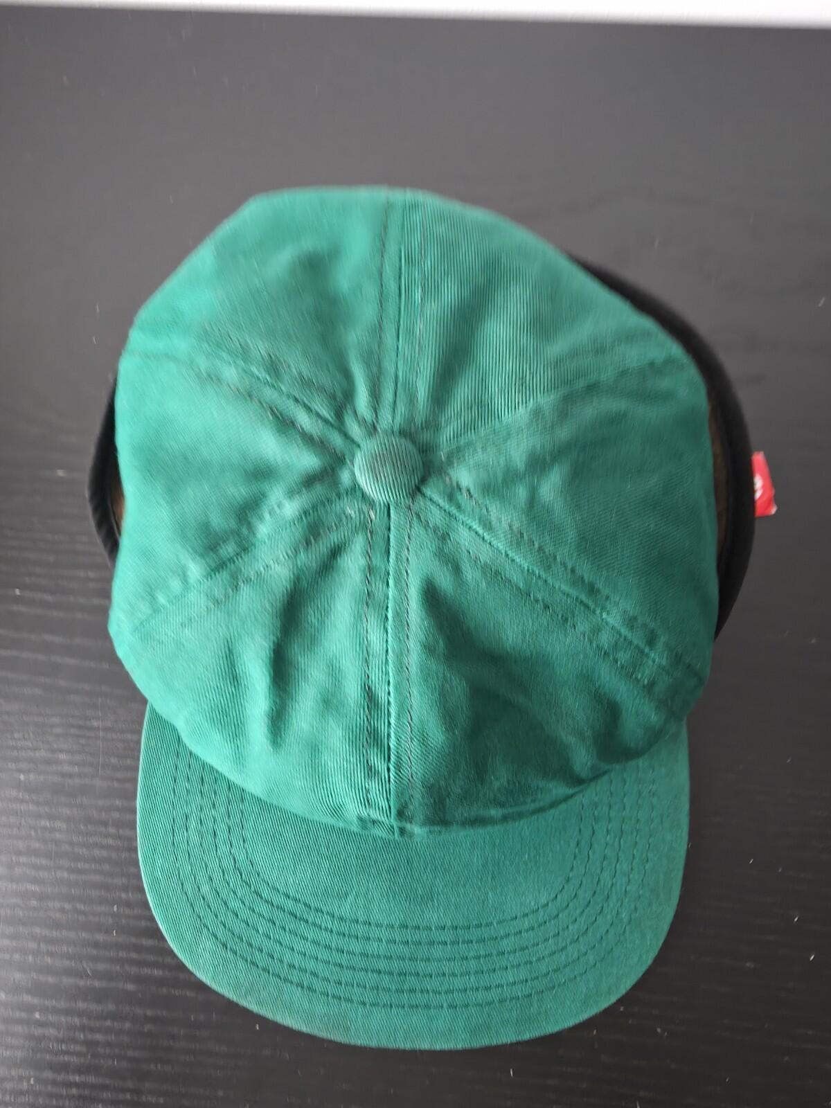 FW12 Supreme Waxed Ear Flap Cap Green Size S/M