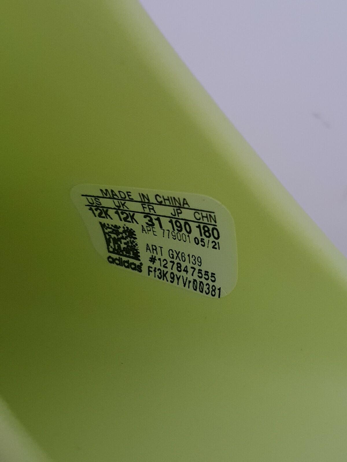 KIDS ADIDAS YEEZY SLIDE US 12K UK 12K EUR 31 neon green KIDS slides Glow Green