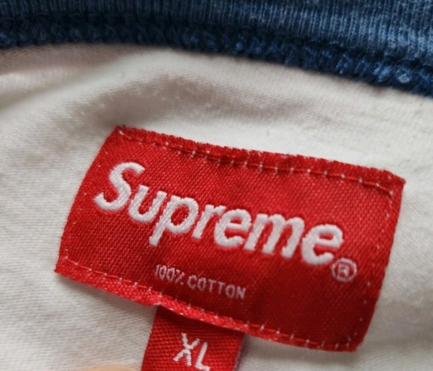 SS18 Supreme Piping Ringer Tee size XL white T-shirt