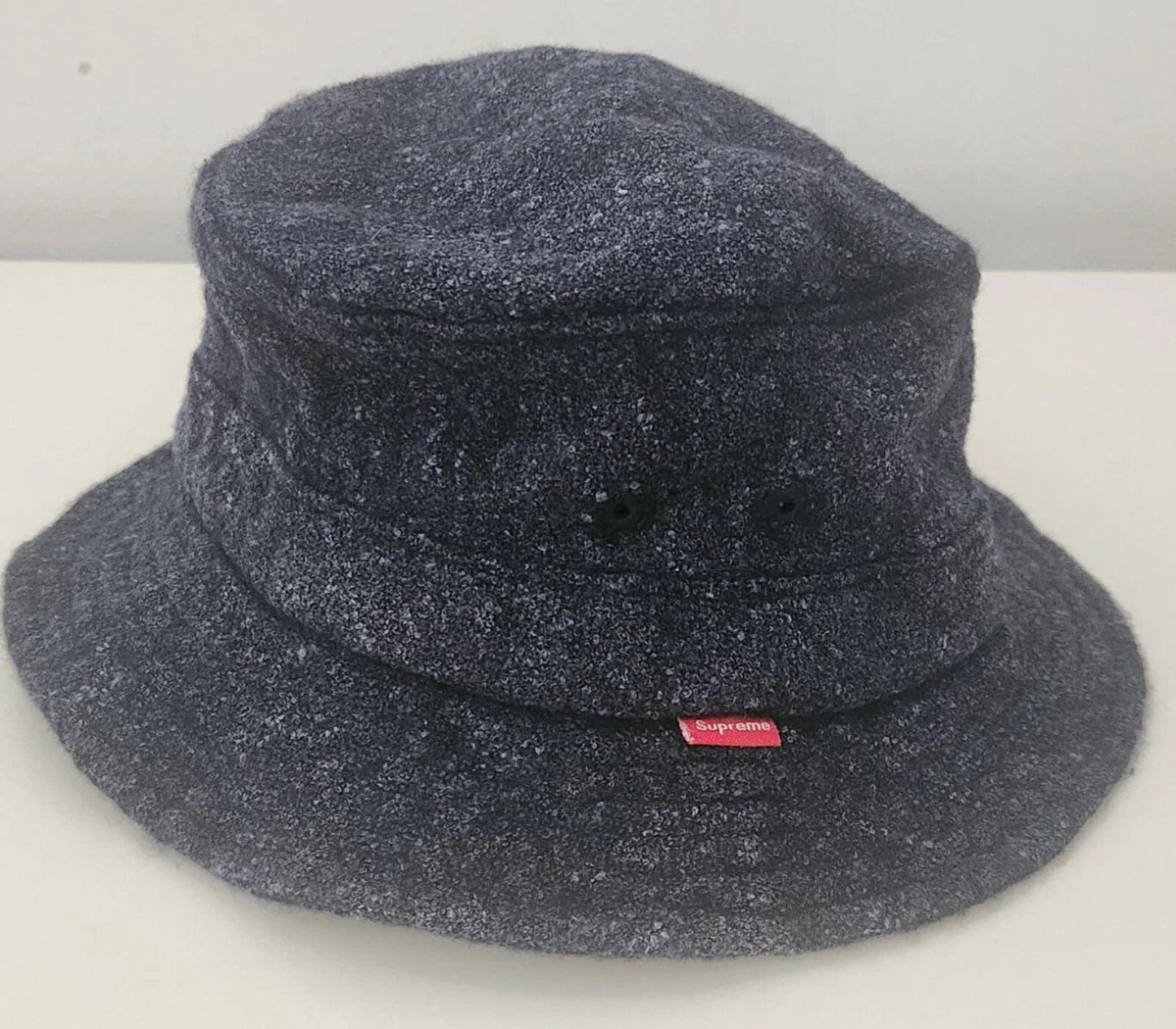 SS14 Supreme Loro Piana French Terry crusher Navy bucket hat Blue Vintage 2014