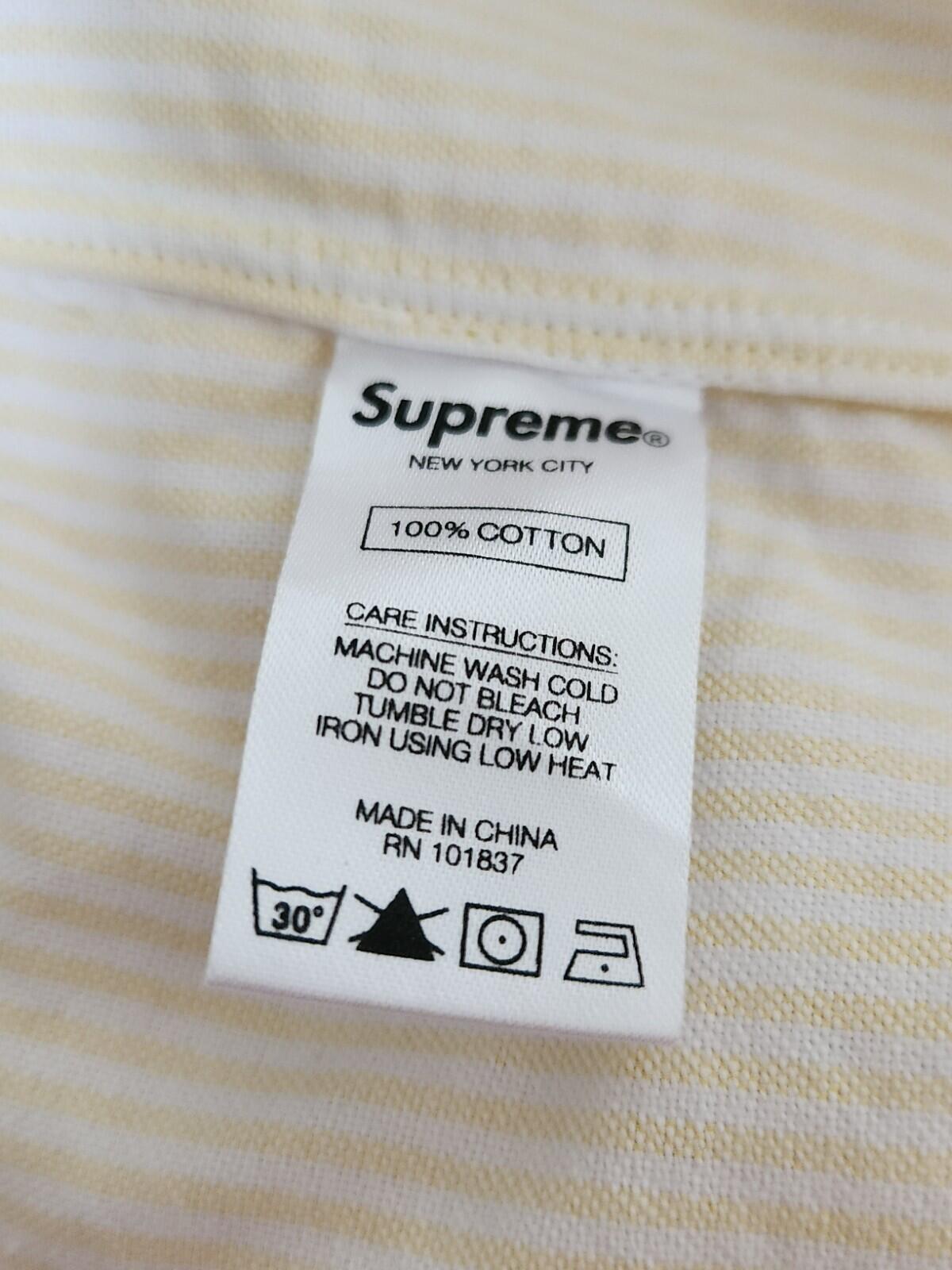 SS18 Supreme Oxford Shirt Größe L Large Gelb Pink Orange Knopfleiste Baumwolle
