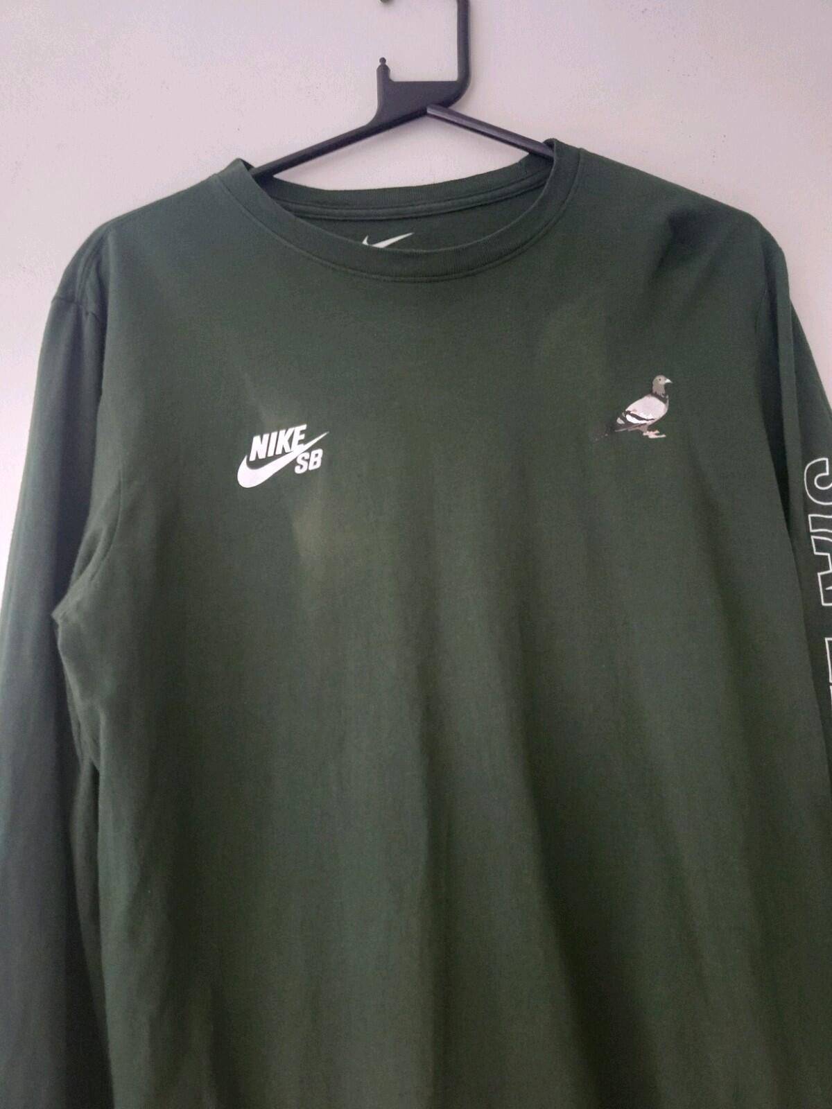 Nike SB Staple Panda Pigeon L/S Tee green Long sleeve M medium T-shirt top Rare