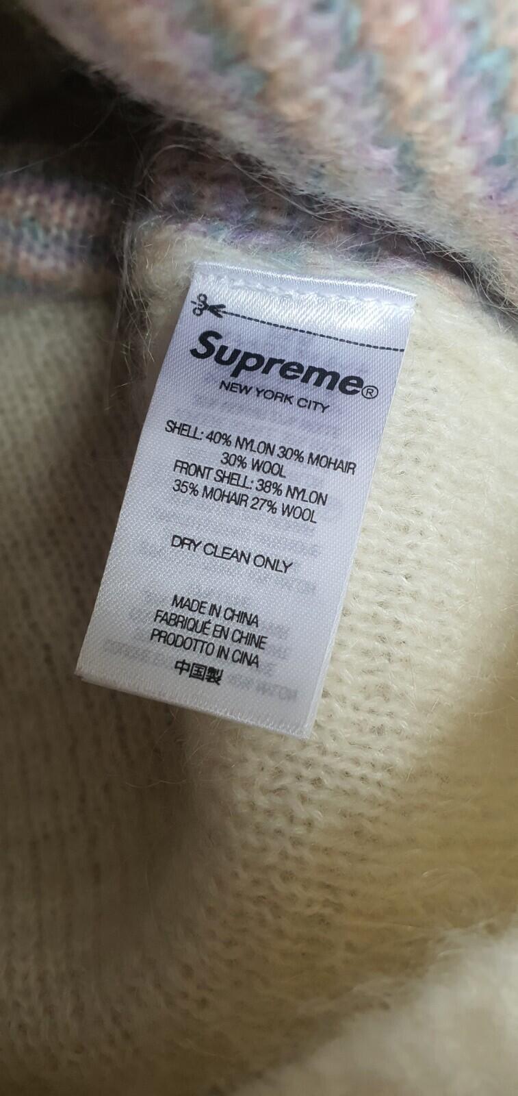 SS22 Supreme Brushed Grid Cardigan size M Medium White sweater Mohair New £178