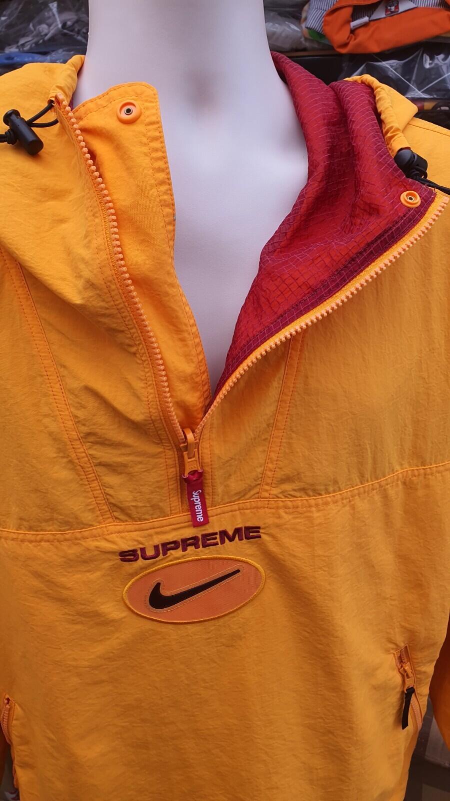FW20 Supreme x Nike Jewel Reversible Ripstop Anorak Orange Red Size L