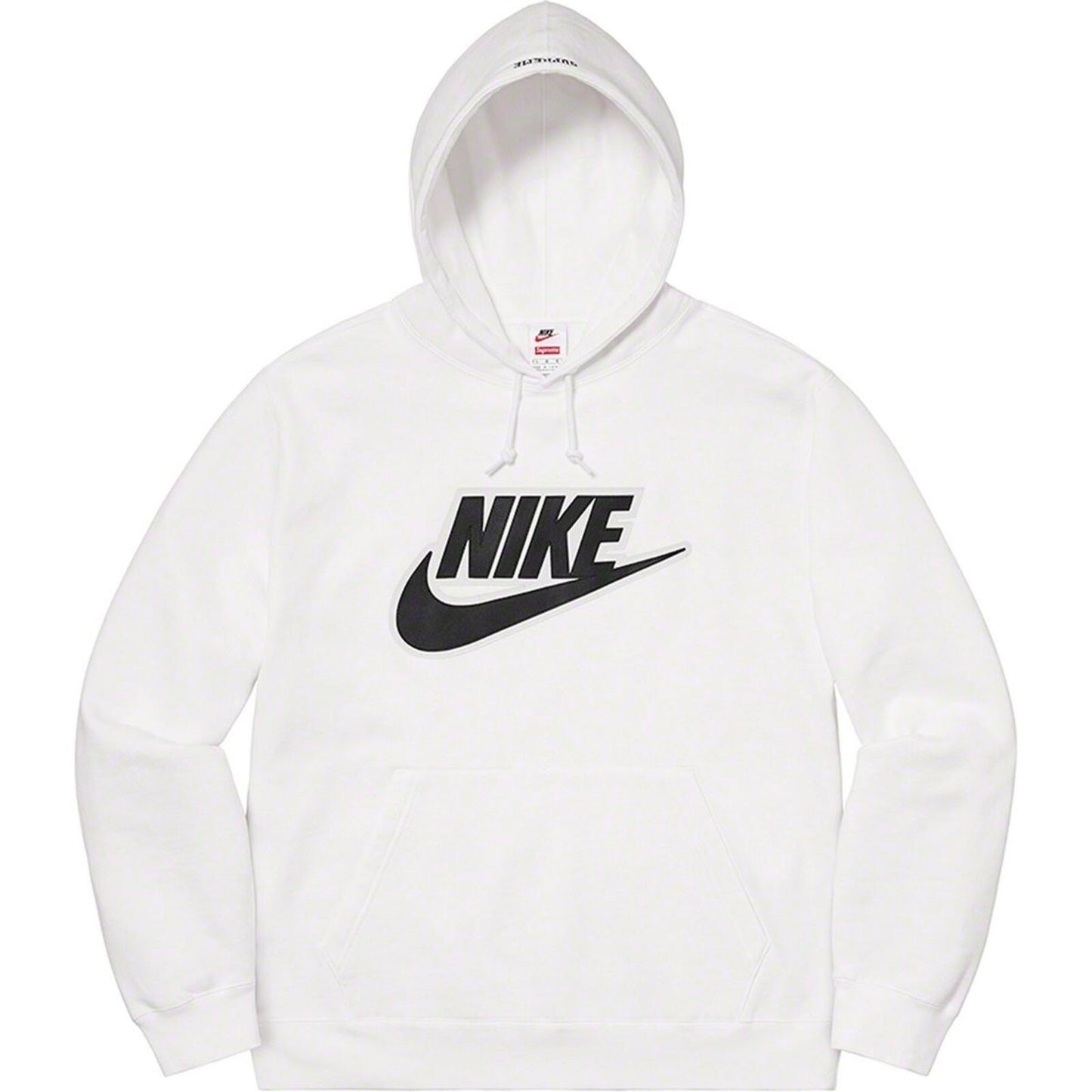 FW19 Supreme x Nike Leather Applique hooded sweatshirt White hoodie M Medium