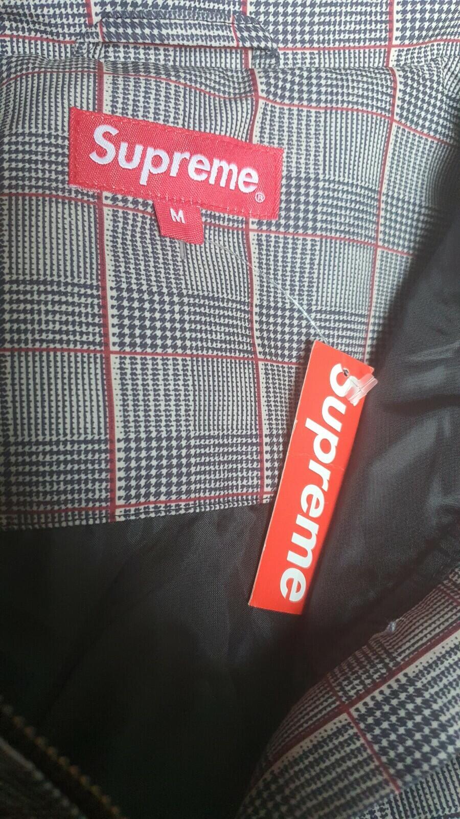 SS20 Supreme Track Half Zip Pullover Jacket Tan Plaid size M