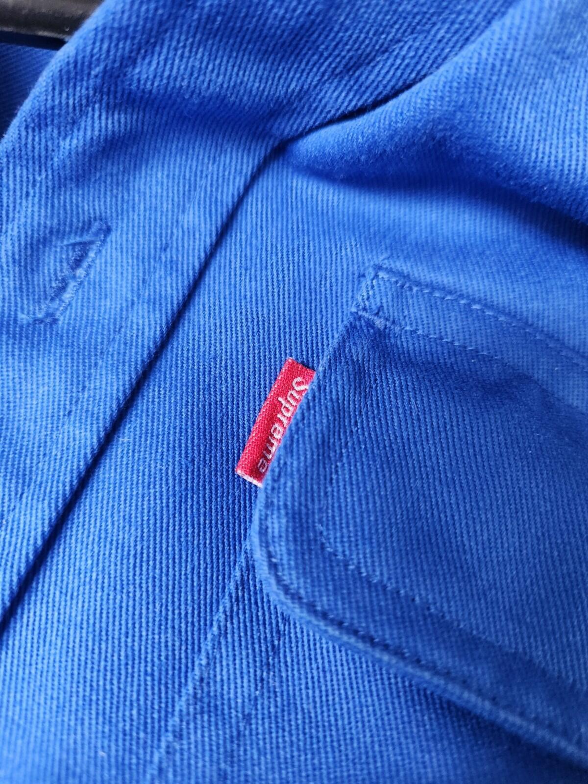FW13 Supreme Hooded Twill Shirt Blue Size M