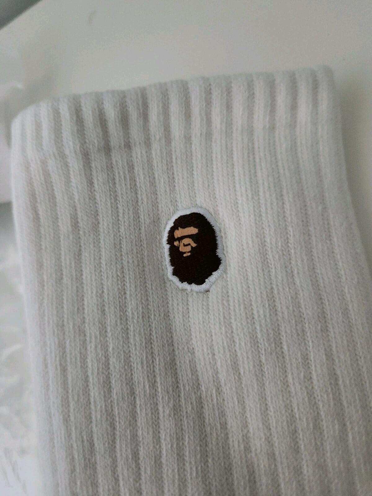 1x A BATHING APE Ape Head one point  socks L large UK 9-11 Japan BAPE White Pair