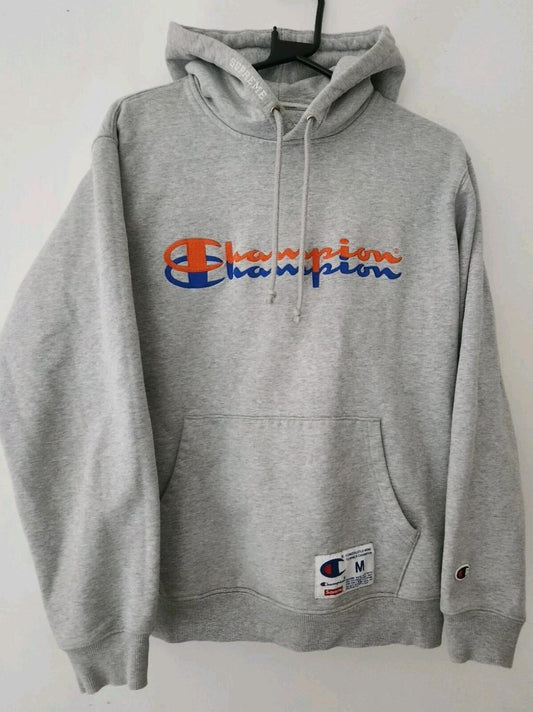 FW15 Sudadera con capucha Supreme x Champion talla M Mediana, gris jaspeado, Rara