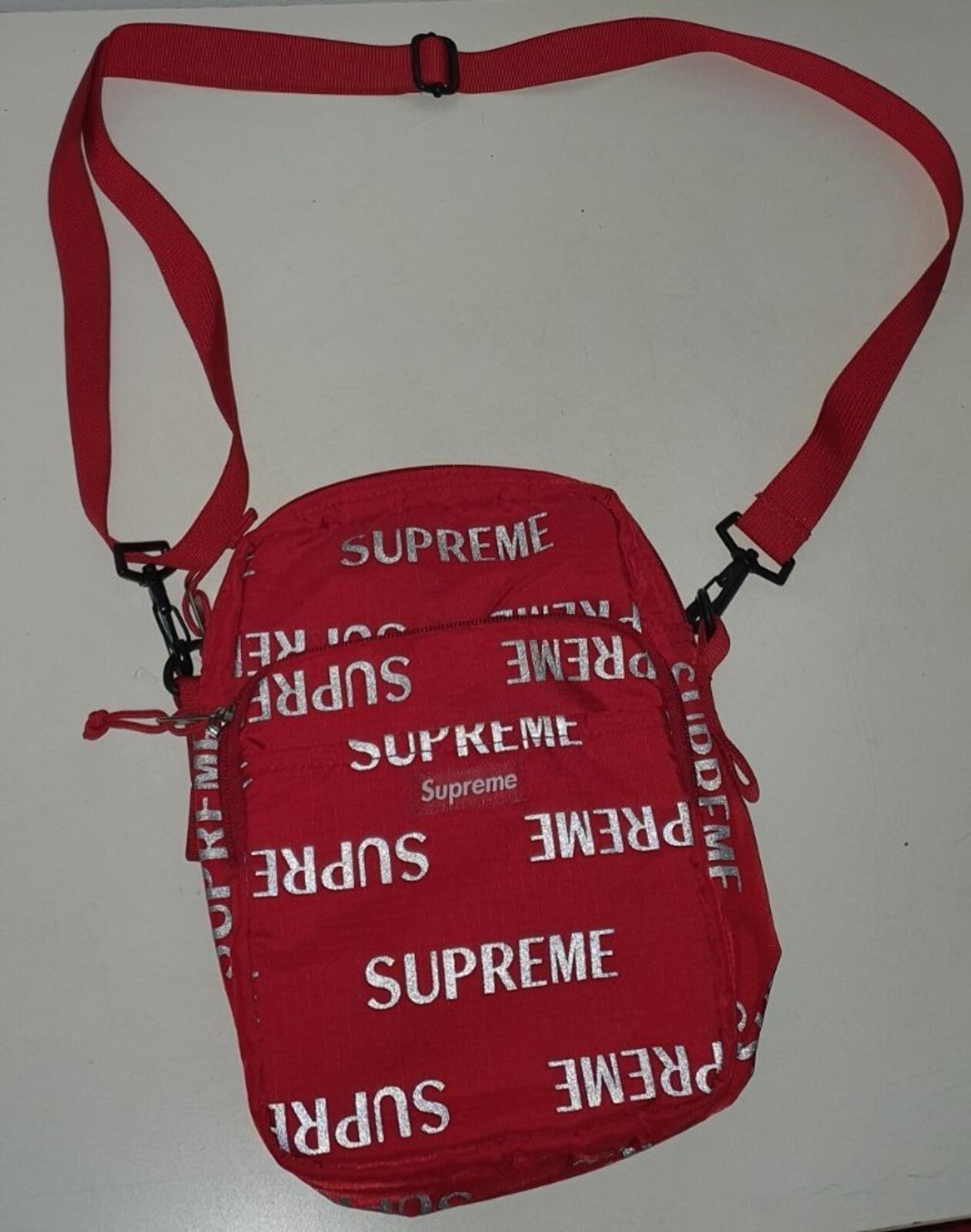 FW16 Supreme 3M Reflective Repeat Shoulder Bag Rojo
