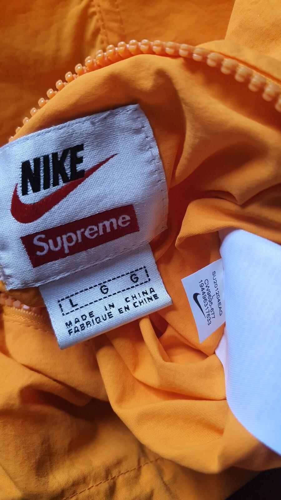 FW20 Supreme x Nike Jewel Reversible Ripstop Anorak Orange Red Size L