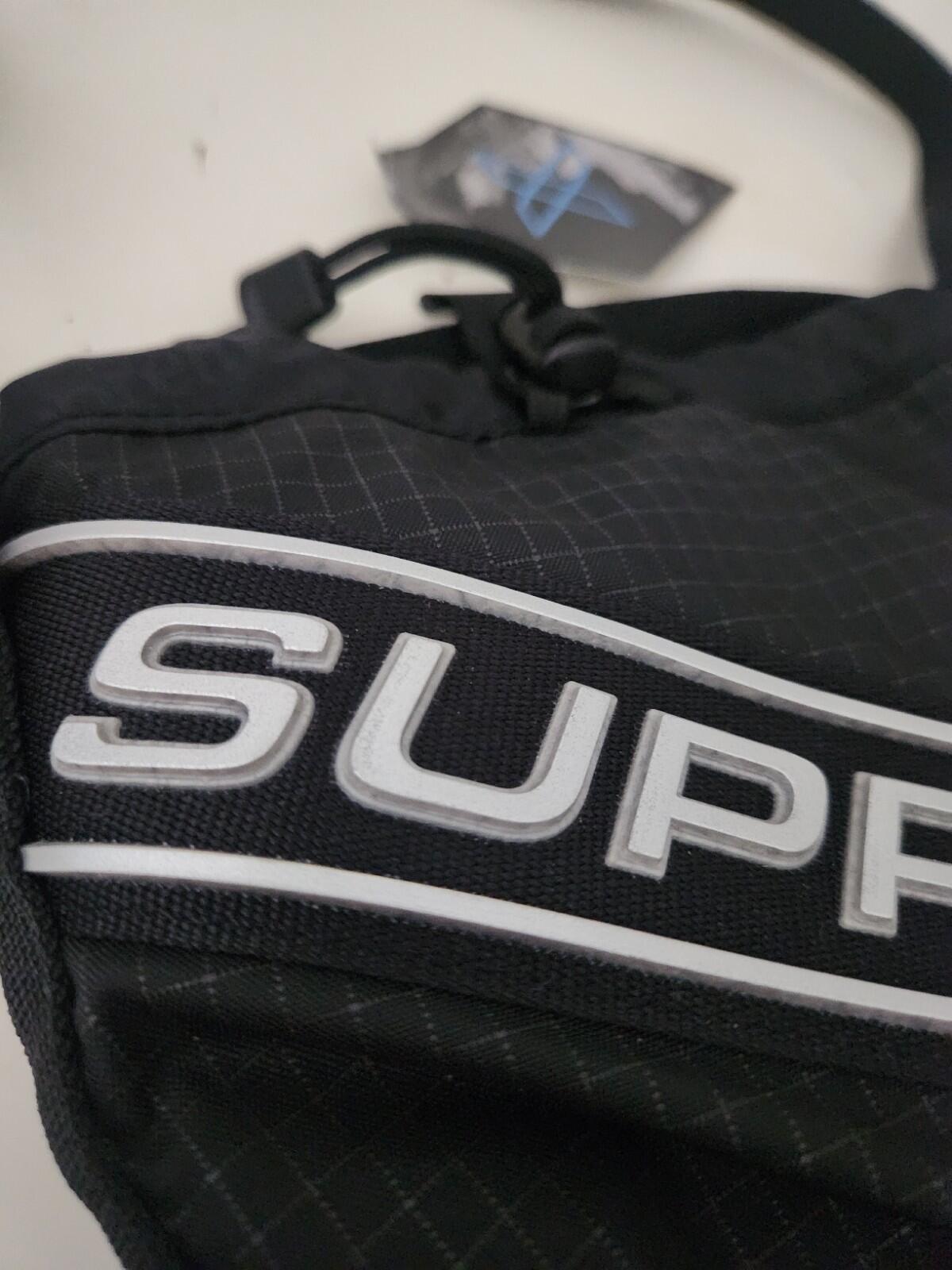 FW23 Supreme Small Cinch Pouch Black Bag Water Resistant Reflective Shoulder