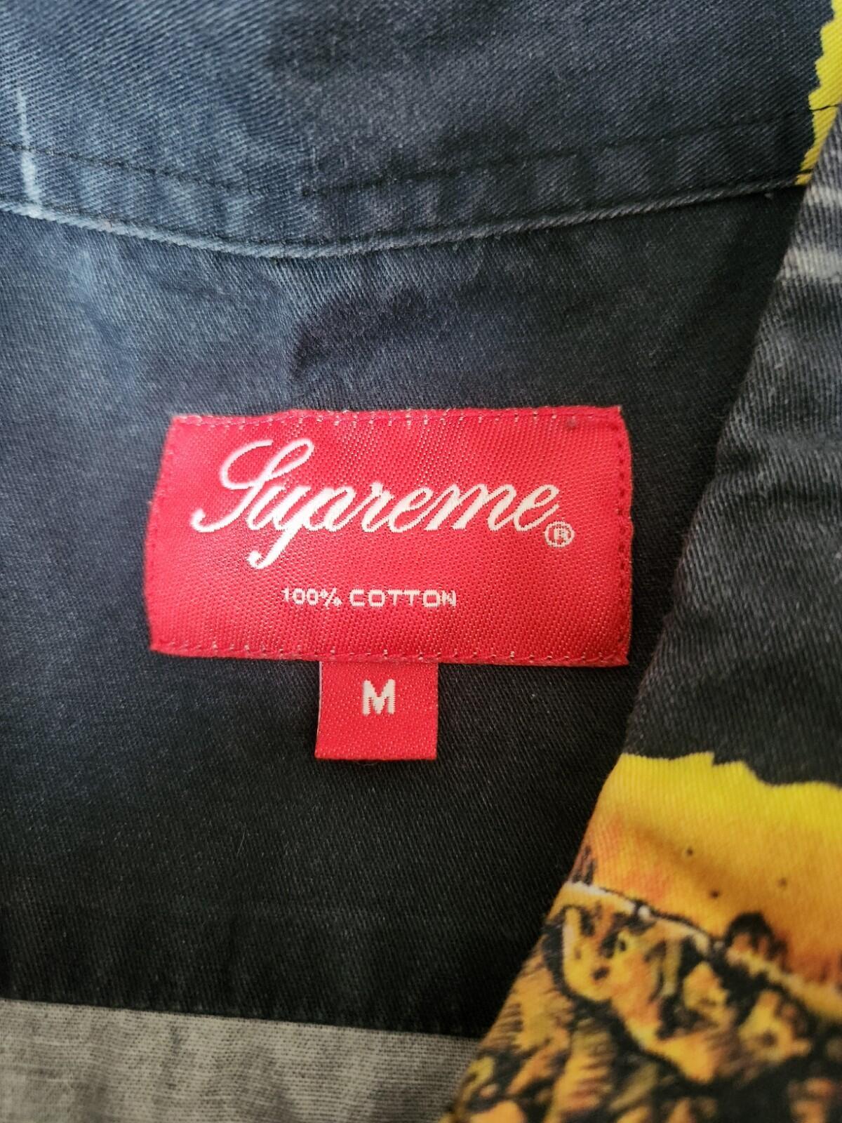 FW13 Supreme Lions shirt size M medium Button Up vintage 2014 rare  black top