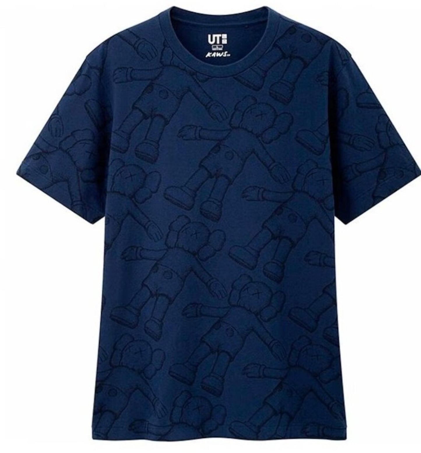 Uniqlo x Kaws All Over Holiday Print Tee New SS19 size XL Blue T-shirt