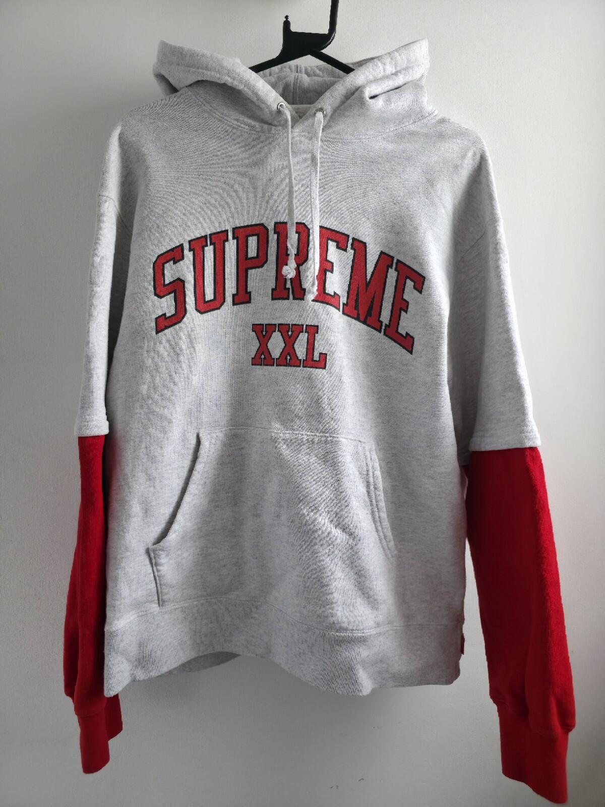 SS20 Supreme XXL Hooded Sweatshirt Ash Grey Size M