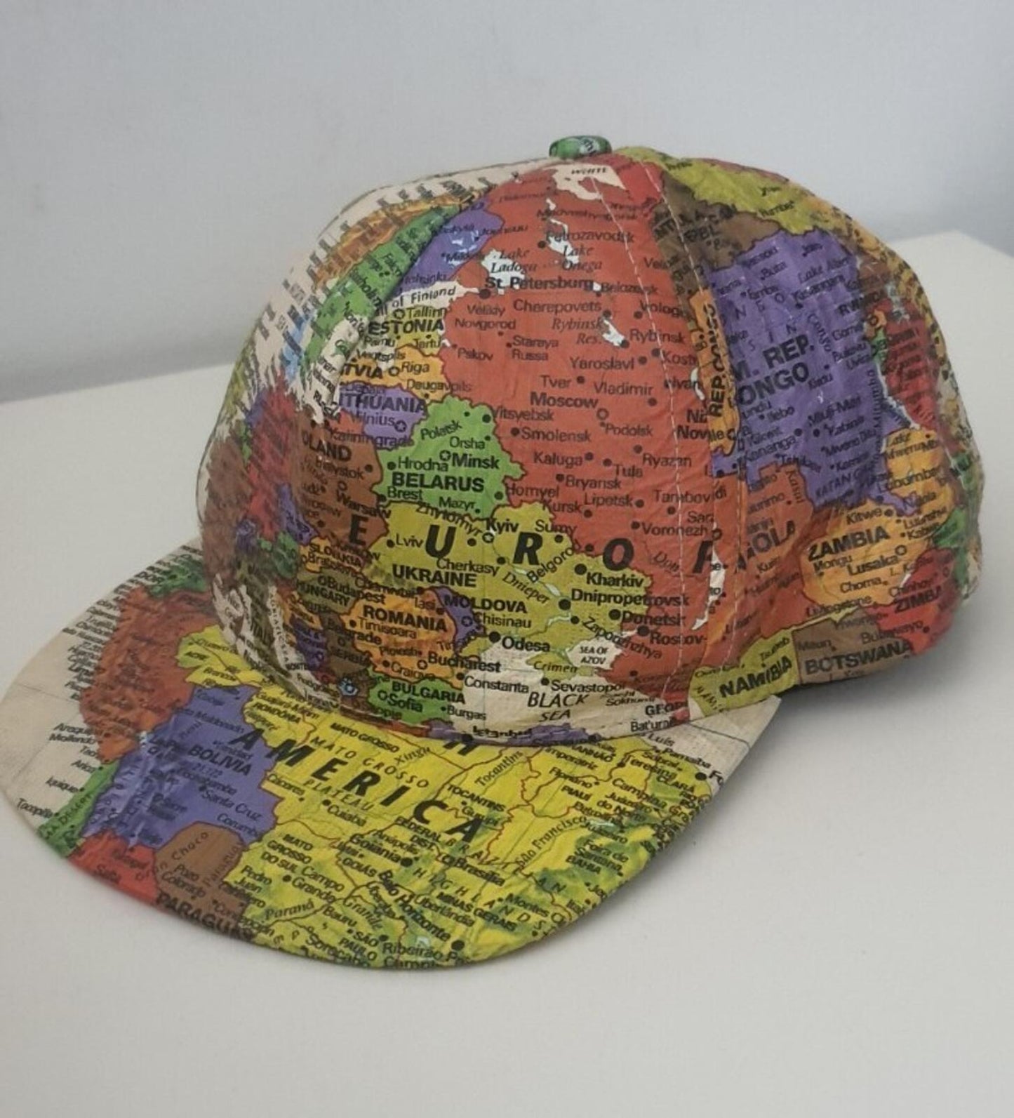 SS12 Supreme World Map 5-panel cap vintage Multicolour Hat 2012 Atlas Very rare