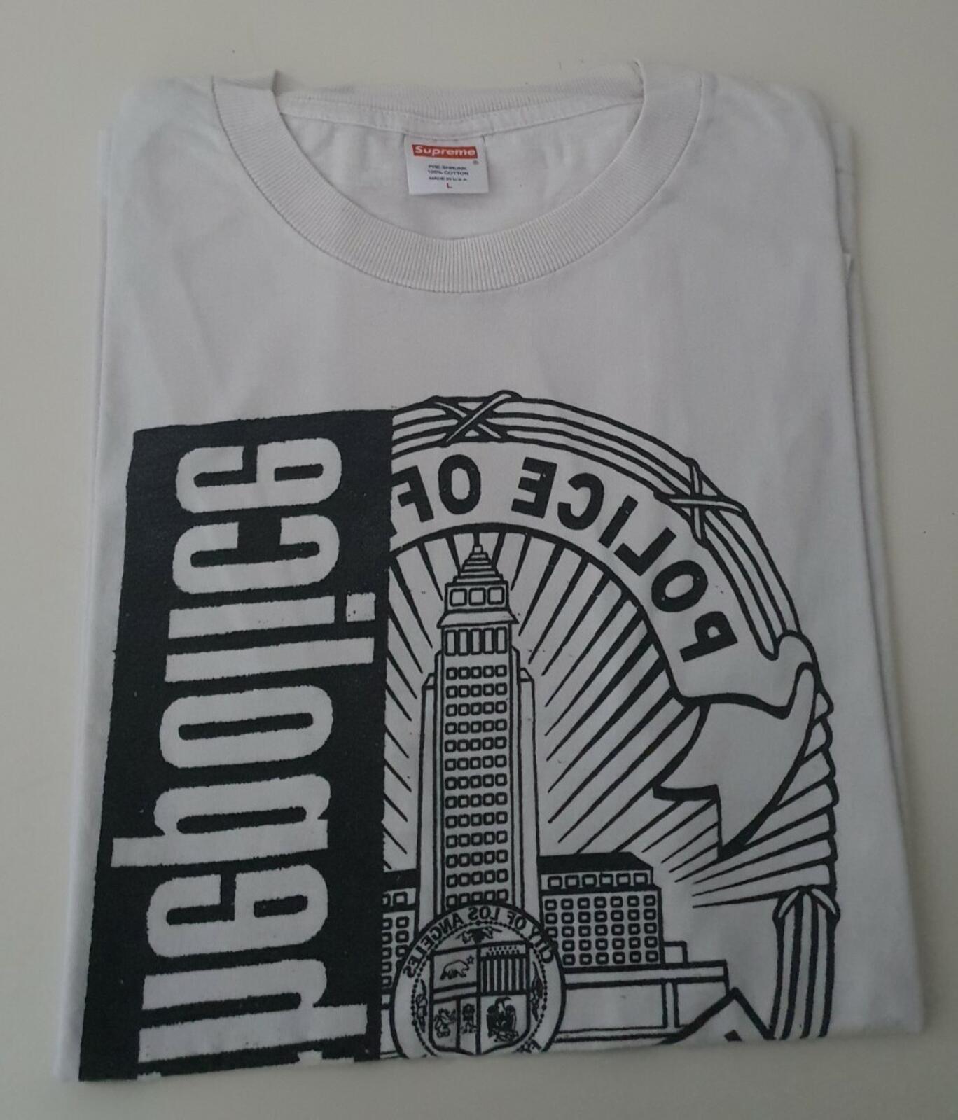 SS08 Supreme Fuc k The Police white Tee size large T-Shirt vintage FTP Very Rare
