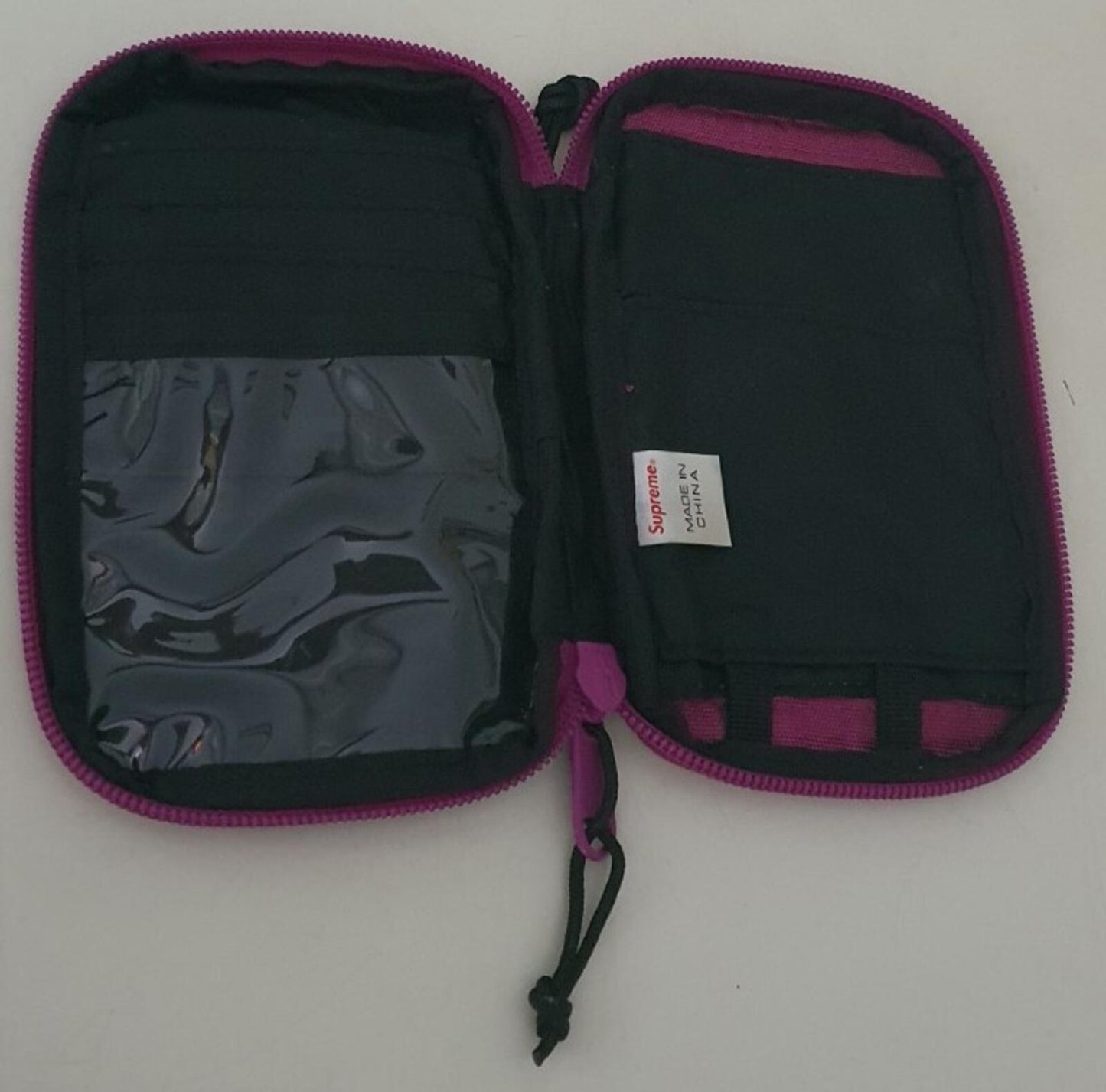FW19 Supreme magenta small zip pouch cordura nylon bag Water resistant wallet