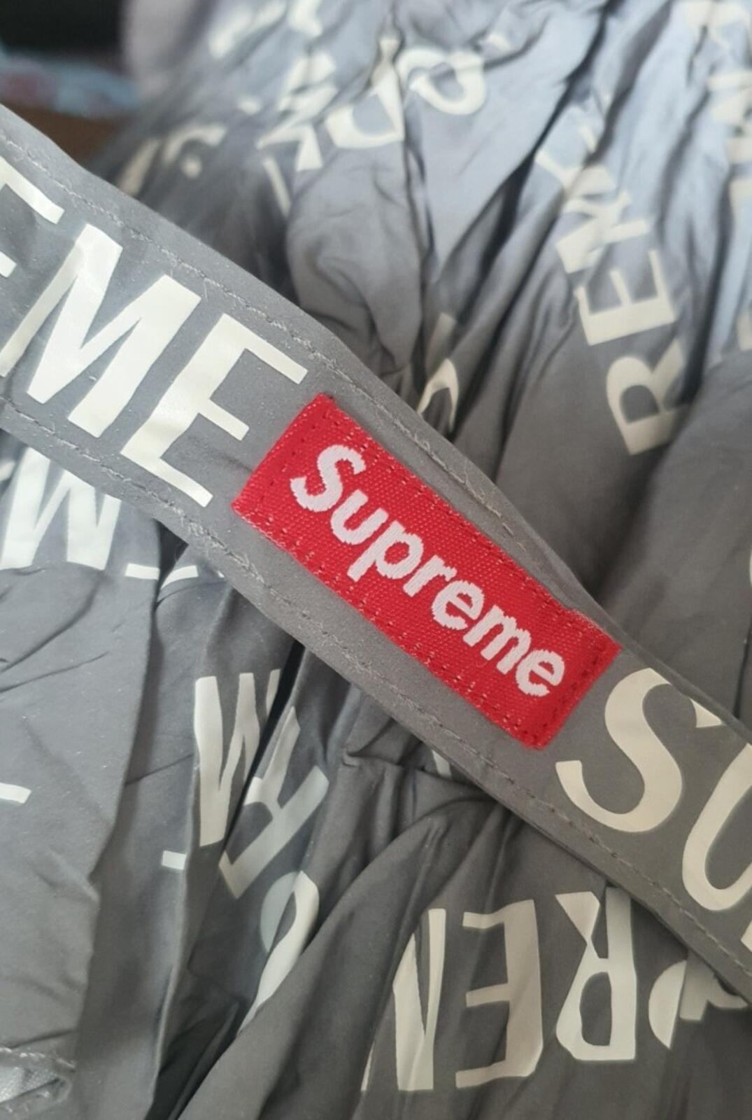 FW16 Supreme ShedRain reflective repeat umbrella Grey 54" Collapsible