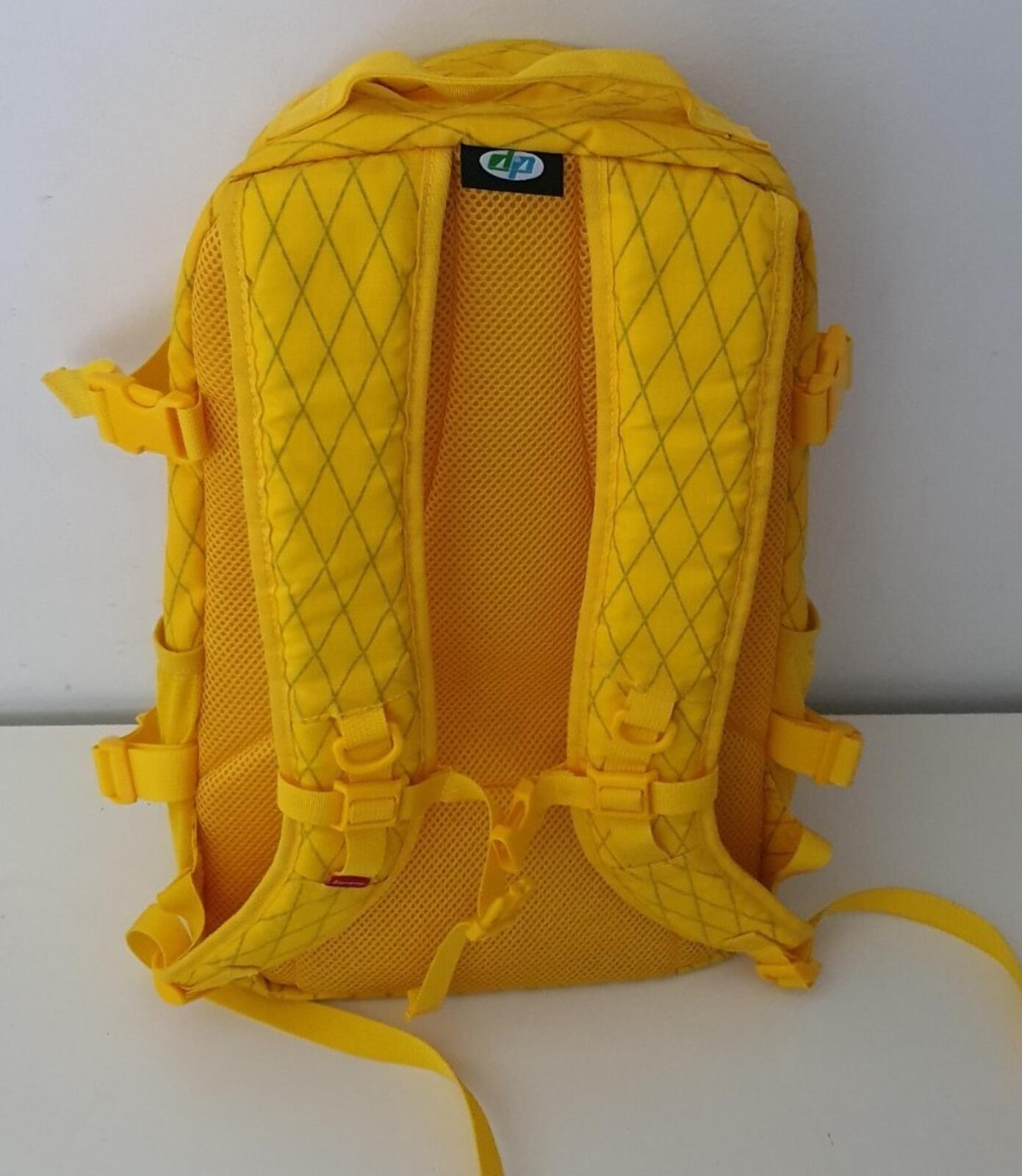 FW18 Supreme yellow backpack water and abrasion resistant box logo Bag Rucksack