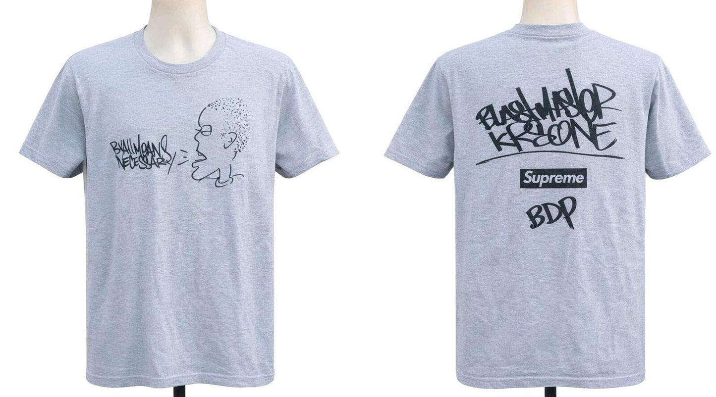 FW14 Supreme KRS-One All Means Tee Heather Grey Size M
