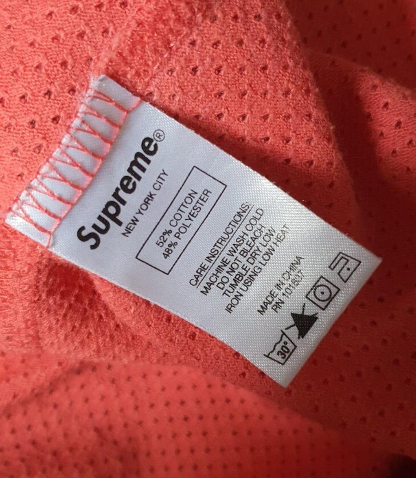 SS20 Supreme Cotton Mesh Gradient Logo Top tee M medium T-shirt Est. 1994 coral