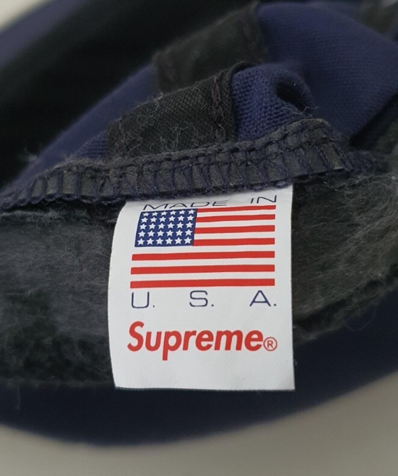 FW17 Supreme Studded Script Logo 5-Panel-Cap Blau Cap Navy