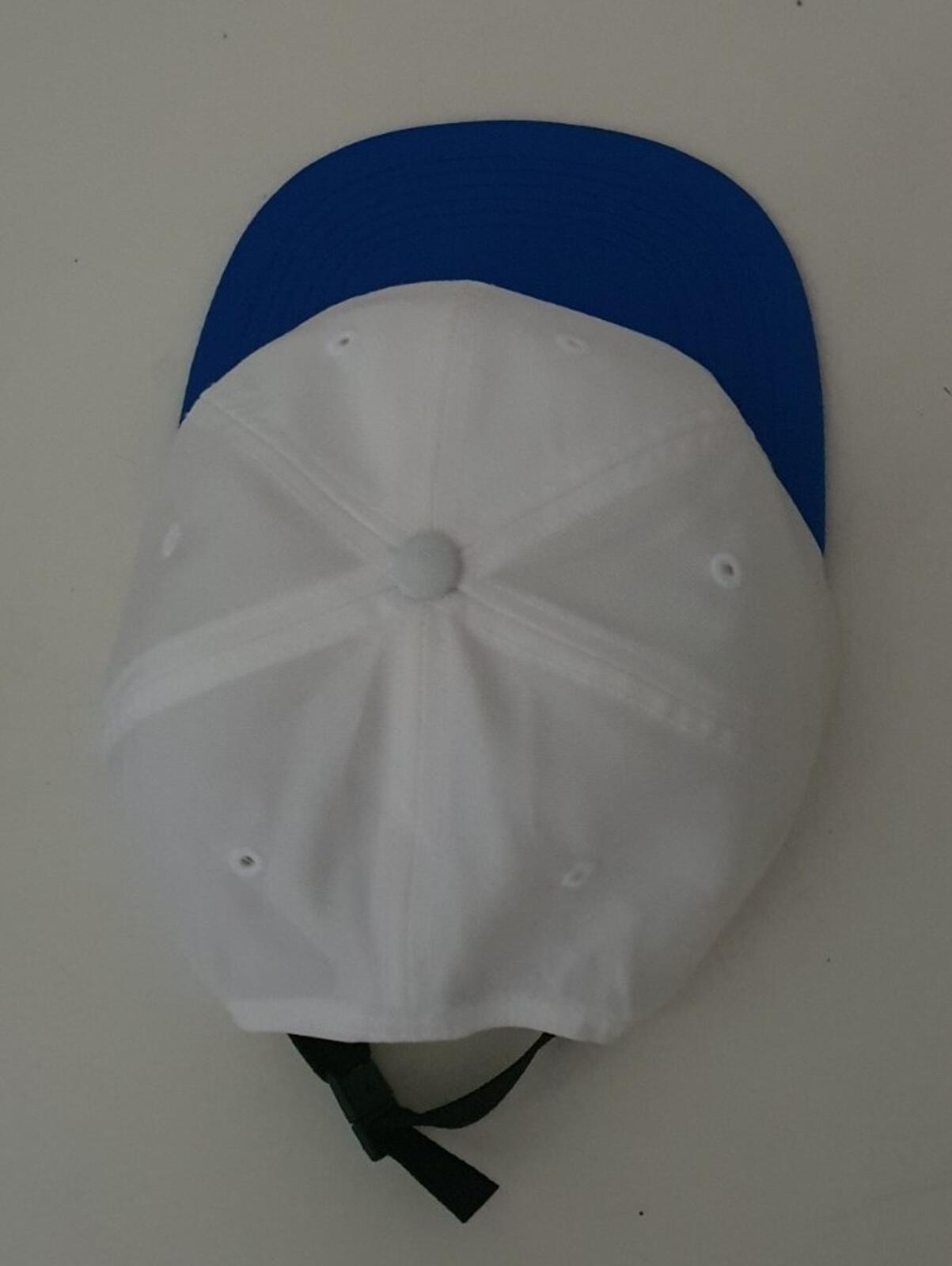 SS19 Supreme Cordura Script logo 6-Panel cap white hat blue