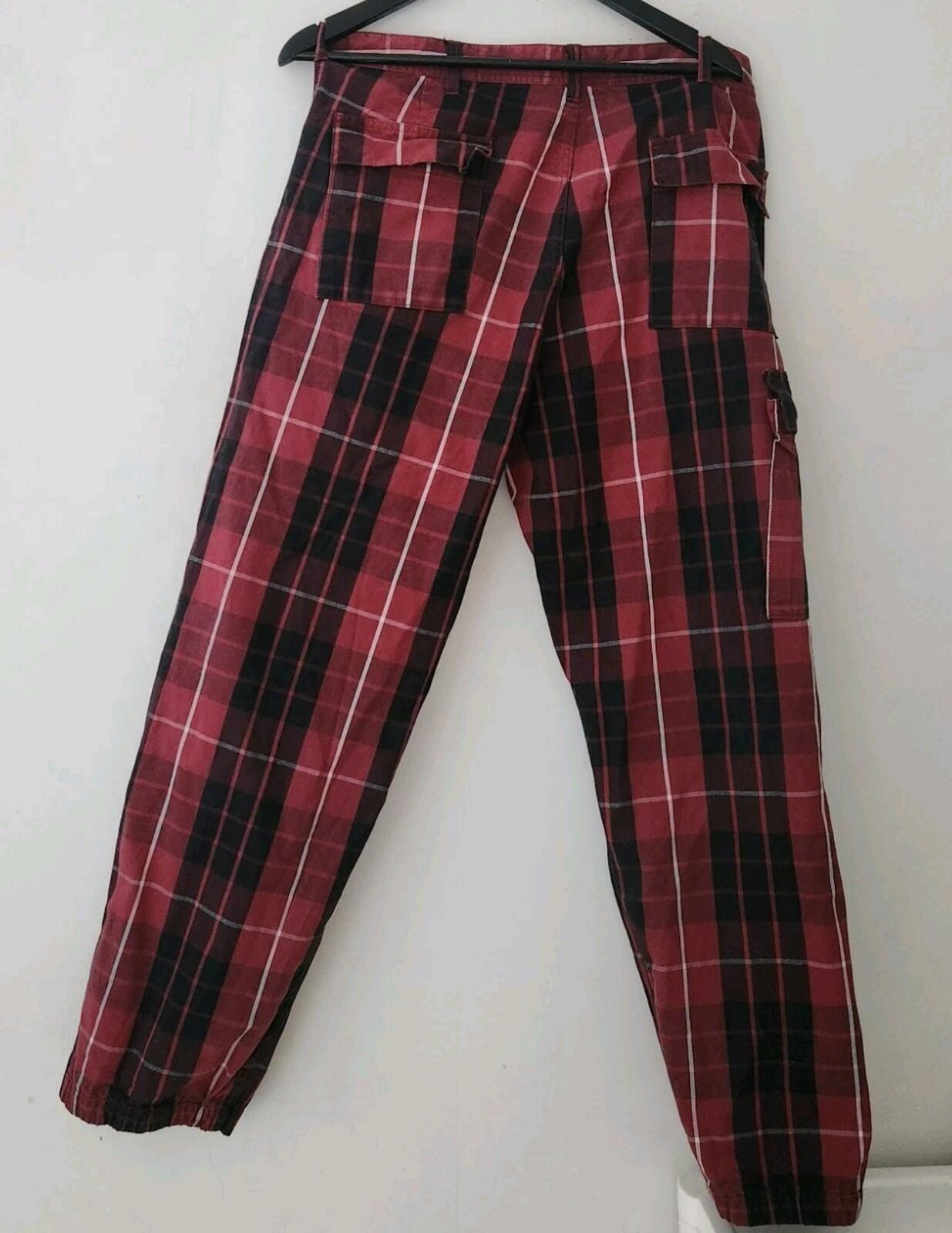 SS21 Supreme Cargo Flight Pant Tartan Red Size 34 W34 L 32