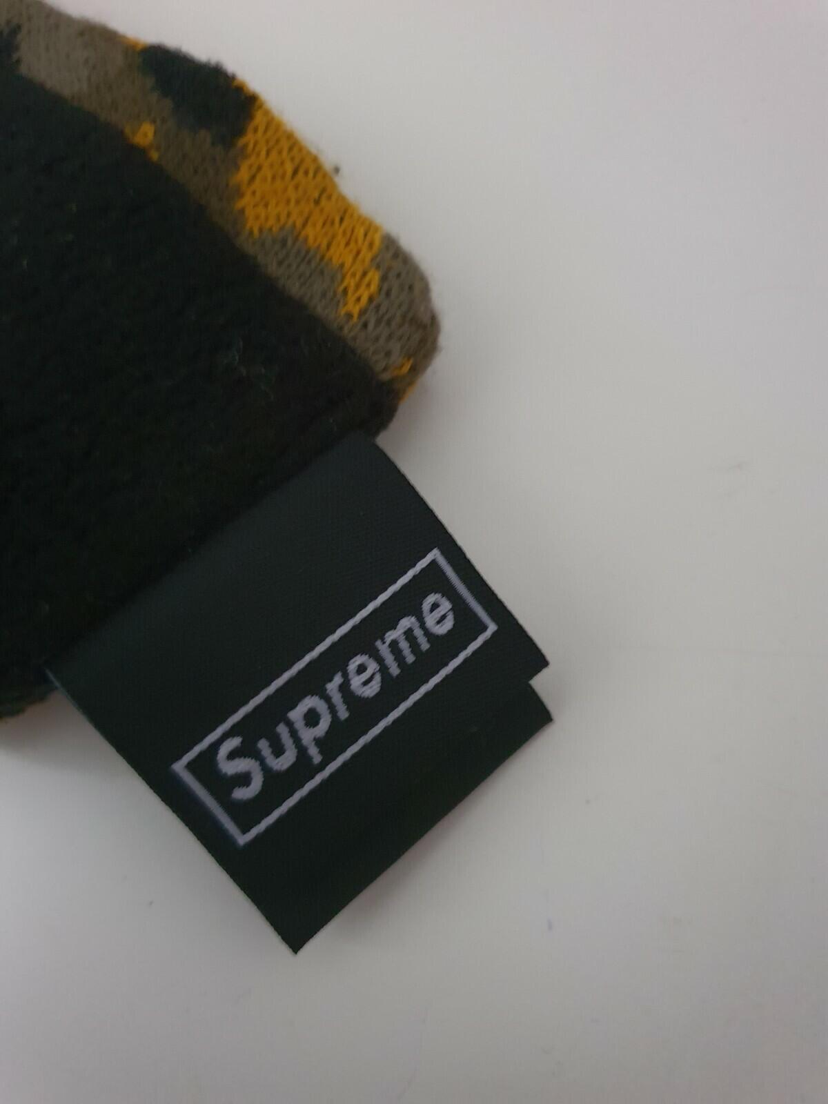 Cinta para la cabeza con logo reflectante Supreme New Era FW17, camuflaje amarillo, accesorio