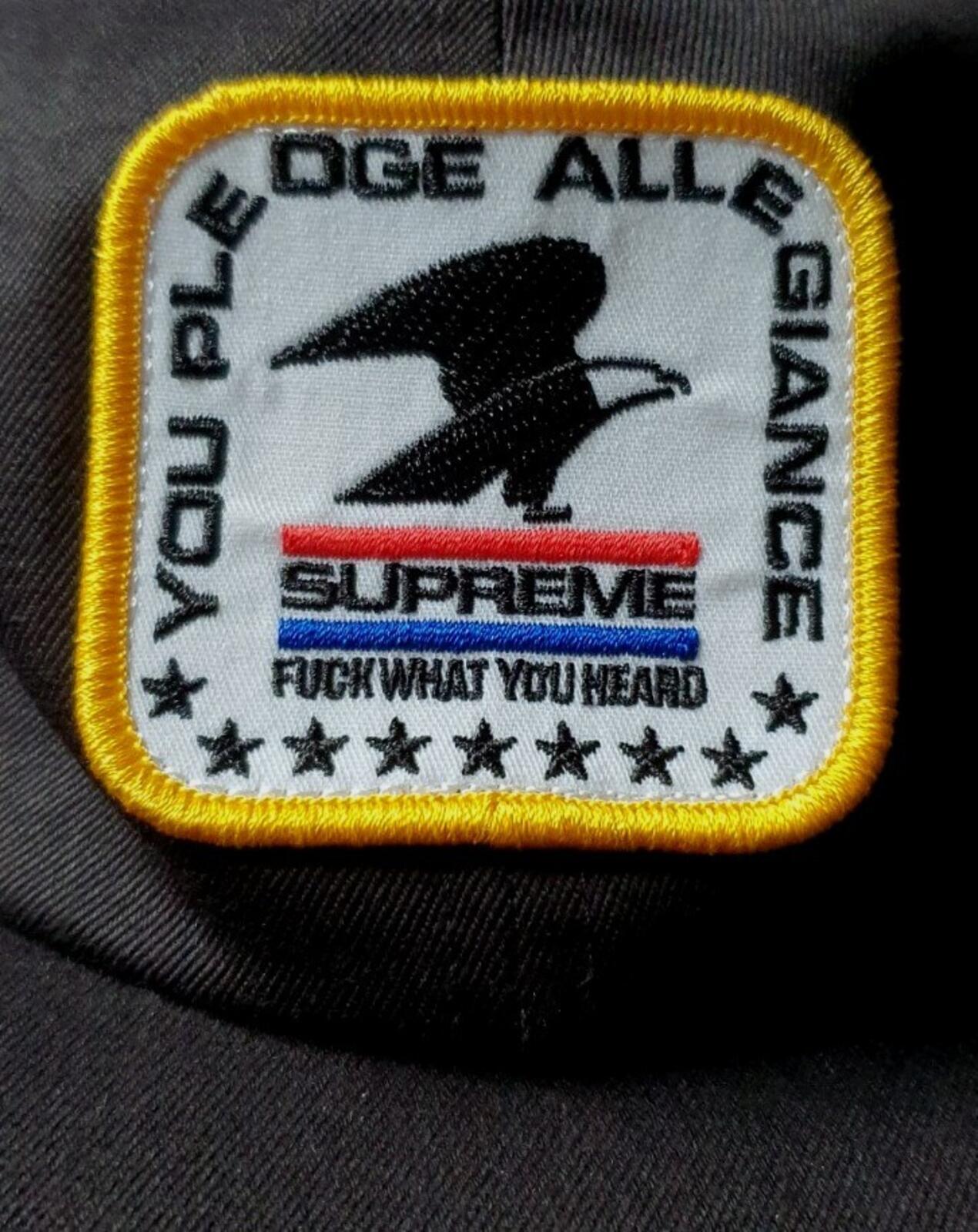FW19 Supreme Earflap 6-Panel Kappe Schwarz Mütze Größe S/M Adler Neu
