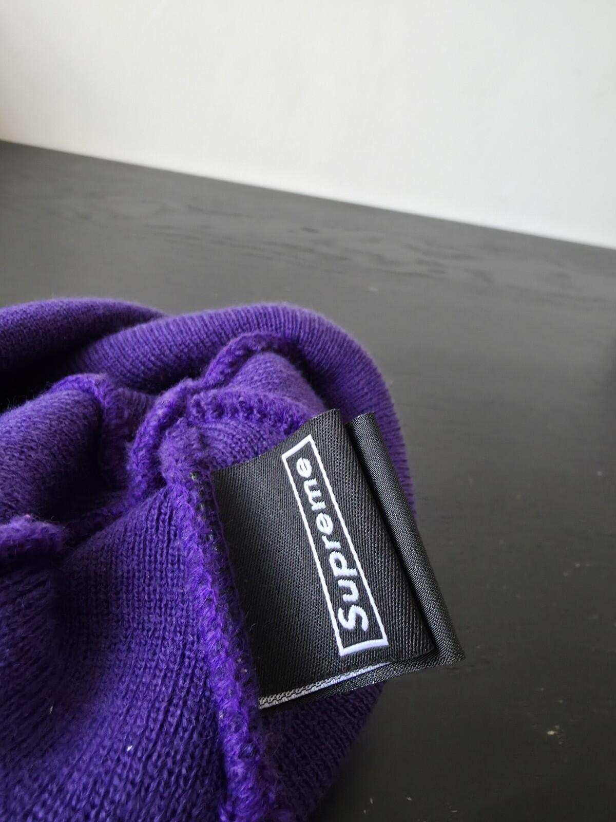 FW20 Supreme New Era Cross Box Logo Beanie Purple