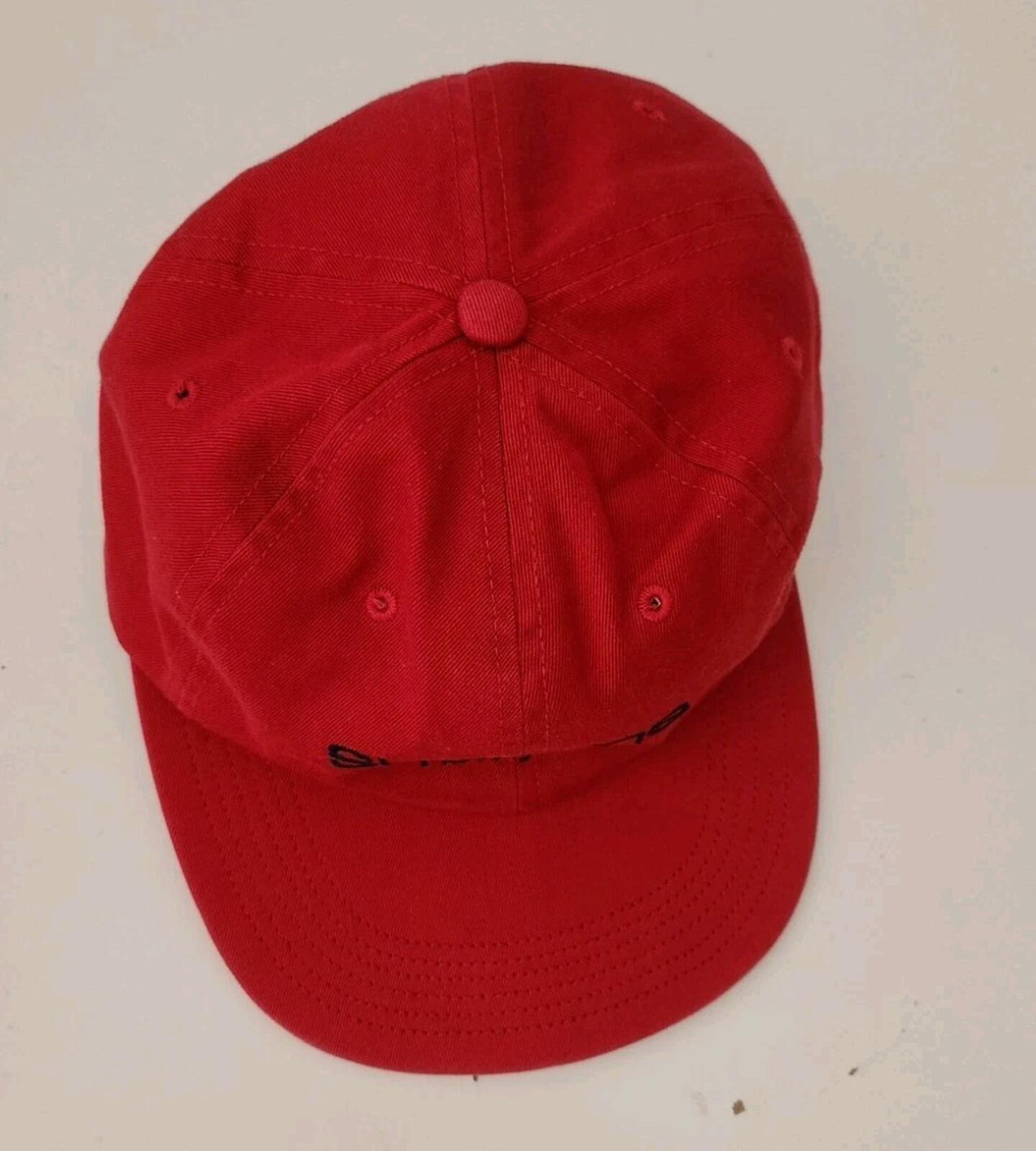 SS16 Supreme Twill Classic Logo 6-Panel Red Cap Hat
